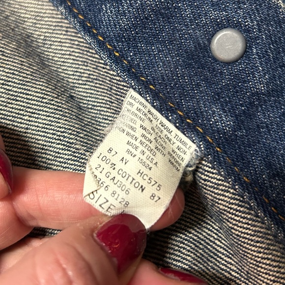 VINTAGE 1980s GAP Denim Jacket Men Large Cotton Blue Jean Trucker L Motorcycle - Picture 4 of 11